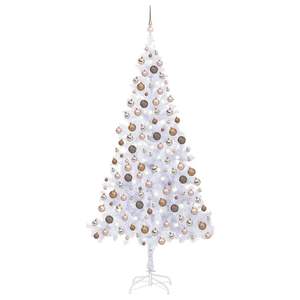 Árbol de Navidad Preiluminado de 82.7 Pulgadas con 910 Ramas y Juego de Bolas, Luces de Navidad Artificiales - Product Image 1