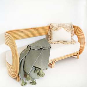 Sofá cama de esquina contemporáneo, muebles de ratán natural, alta calidad, de Vietnam, listo para la exportación - Product Image 3