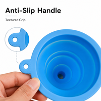 Entonnoir en silicone pliable épaissi pour le remplissage de bouteilles, outil de cuisine mini portable résistant à la chaleur, entonnoir pour bocaux, vente en gros, personnalisation OEM