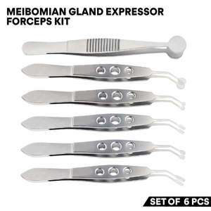 Kit de 6 Pinzas Expresoras de Glándulas de Meibomio – Instrumentos Oftálmicos |   Acero Inoxidable de Grado Alemán |   Dispositivo Reutilizable para Terapia de Párpados - Product Image 1