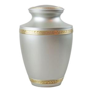 Urna Funeraria Decorativa para Cenizas de Adultos con Diseño Curvo Grabado, Acabado Esmaltado Blanco, Suministros Funerarios, Urna de Sobremesa para Cenizas - Product Image 2