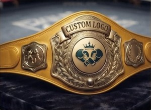 KLTW INT'L KL-CB-001 Custom Logo High Quality 3cm Thickness Unisex Martial Arts Championship Boxing <b>Belt</b> PU Leather Gold <b>Tone</b> - Product Image 6