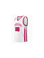 Jersey Basket Sublimasi Custom Bolak-Balik Cepat Kering 100% Poliester Bernapas Seragam Basket Tim Bahan Mesh