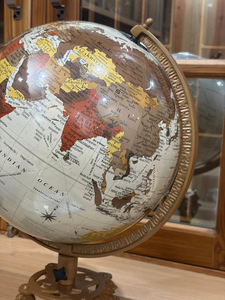 Globe terrestre avec base à boussole fonctionnelle, style vintage, finition laiton, décoration de bureau, cadeau pour les amateurs de voyages, décoration de bureau - Product Image 4