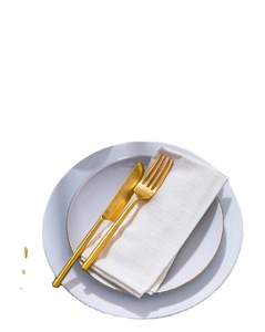 Ensemble de serviettes de table en coton durable à haute densité de fils, broderie linéaire complexe, esthétique moderne pour les salles à manger formelles - Product Image 4