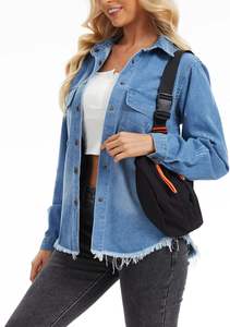 Women's Knitted Denim Motorcycle Jackets Breathable Waterproof Eco-Friendly Reversible Autumn Spring 2026 - Product Image 3