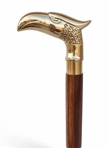 Canne de marche de luxe en laiton avec tête d'aigle, poignée décorative en bois, pour hommes, style vintage, pour gentlemen - Product Image 6
