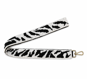 Custom Handmade Zebra Print Glass Beaded Shoulder <b>Bag</b> <b>Strap</b> Purse <b>Replacement</b> <b>Strap</b> OEM ODM Wholesale India - Product Image 1