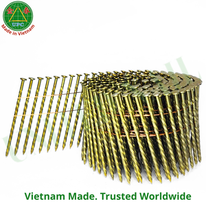 2-1/2 Inch Coil <b>Nails</b> Screw Shank & Checkered Head Style for Wooden Pallet Pneumatic <b>Nail</b> Gun Made in Vietnam | clavo en rollo - Product Image 4