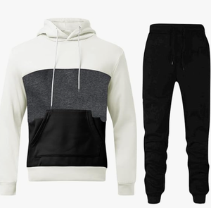 Sudadera con Capucha para Hombre, Diseño Color Block, Manga Larga, Cordón Ajustable, Bolsillos Laterales, Corte Regular, Ropa de Otoño - Product Image 1