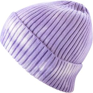 Bonnet tricoté 100 % acrylique dégradé tie-dye pour adulte avec broderie, coloré, chaud et doux, modèle 2026 - Product Image 1