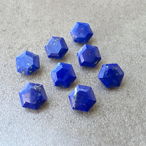 Lapis-lazuli de qualité, taille hexagonale facettée, pierre précieuse calibrée, pour bijoux - Product Image 3