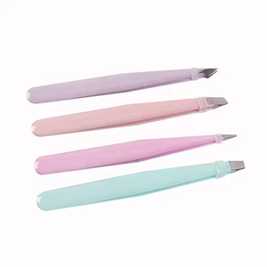 Pince à épiler professionnelle à pointe droite en acier inoxydable et carbone, réutilisable, et outils pour recourber les faux cils ANAAIF - Product Image 2