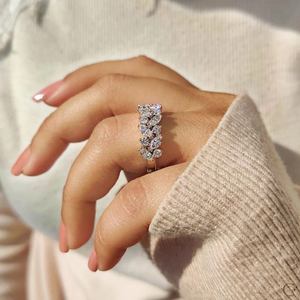 แหวนเพชรโมอิสซาไนต์ทรงมาร์คีส์ชุบทอง 14K สำหรับผู้หญิง สวมใส่ในงานปาร์ตี้หรืองานแต่งงาน เครื่องประดับเงิน ยอดนิยม - Product Image 5