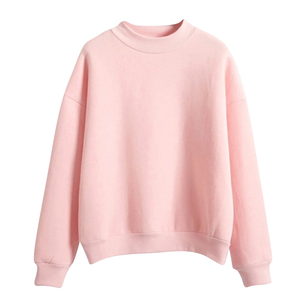 Women <b>Mock</b> <b>Neck</b> Sweatshirt Heavyweight Cotton Fleece Oversized Casual <b>Top</b> - Product Image 2
