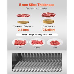 Affettatrice Professionale per Carne con Lama in Acciaio Inox da 5mm SJY-DQ90, Set Completo Incluso - Product Image 3