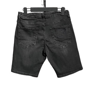 Short en jean décontracté taille moyenne Poche à fermeture éclair Noir Délavé Jeans cargo en détresse Fabricants de marques de vêtements du Bangladesh - Product Image 2