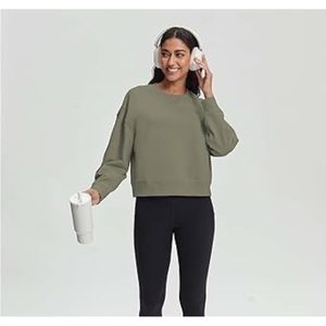 Sweat-shirt à capuche en coton personnalisé pour femmes, sweat-shirt oversize uni pour femmes, sweat-shirts à capuche personnalisés pour femmes - Product Image 3