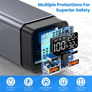 20000mah 65W <b>USB</b>-<b>C</b> PD Laptop Power Bank Fast Charging Portable <b>Type</b>-<b>C</b> Charger with <b>USB</b>-<b>C</b> <b>Cable</b> Compatible with IOS - Product Image 2