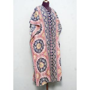 Robe Kaftan Indienne à Motifs Nouveaux, en Coton Doux, Longue, pour la Plage, Tenue de Détente, Vêtement de Nuit, Naturelle et Décontractée pour l'Été, Taille Unique - Product Image 4