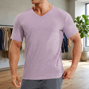 T-shirt décontracté pour homme, rouge, à manches courtes, col rond, en polyester/coton, coupe classique, motif imprimé, anti-boulochage, style urbain, 360g, jersey - Product Image 3