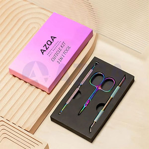 Set de Cuidado de Cutículas de Acero Inoxidable y Titanio Arcoíris con Tijeras de Precisión, Empujador de Cutículas y Herramientas de Limpieza de Uñas - Product Image 6
