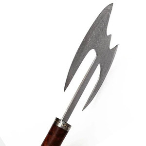 ขวานเหล็กดามัสกัสสองหัว ออกแบบพิเศษ ผลิตโดยช่างฝีมือ สำหรับการผจญภัยกลางแจ้ง งานอเนกประสงค์ และสะสม - Product Image 2
