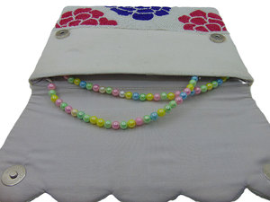 Bolso de Mano Lowellcraft L-30 con Bordado Indio en Satén para Mujer, Ideal para Fiestas, Bodas, Uso Diario y Regalos - Product Image 3