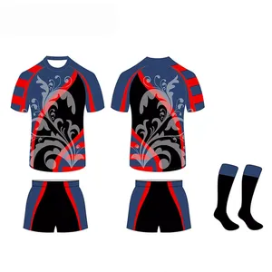 Premium Quality Custom Made Breathable Lightweight Printed Rugby Uniform with Short Sleeves for Men and Women-Wholesale Price - Product Image 1