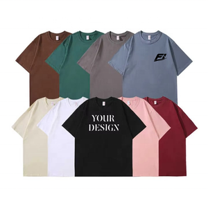 Camisetas de Algodón Lavado Oversize para Hombre al por Mayor, de Algodón 100% de Alto Gramaje, Lisas, Estilo Vintage Streetwear, Proveedor a Granel Personalizado, EE. UU. - Product Image 1