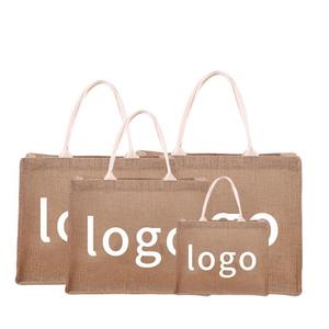 Sac en jute imprimé avec logo et poignées renforcées pour les courses lourdes - Product Image 6