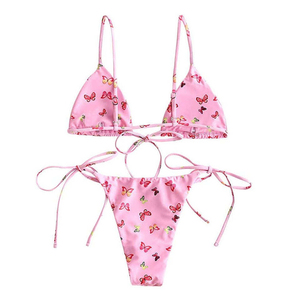 Traje de Baño Sexy para Mujer, Bikini Estampado de Tres Piezas con Pañuelo - Product Image 2