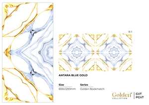Série GOLDEN, glaçure métallique, 600x1200mm, 8,5mm d'épaisseur, carreaux de porcelaine numériques de qualité supérieure, résistants aux acides, isolation thermique pour - Product Image 2