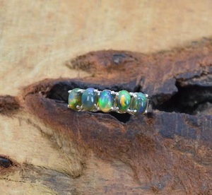 925 Sterling Silver Natural Black Opal <b>Ring</b> Handmade Gemstone Band <b>Ring</b> Fine Jewelry Wholesale Manufacturer Custom Bulk Supply - Product Image 4