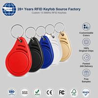 MIFARE(R) Classic 1K RFID Key Fob 13.56MHz Tahan Air Mini Key Tag untuk Akses Bangunan Hotel dan Keanggotaan