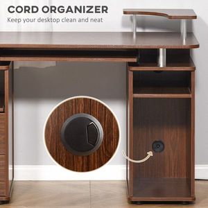 Scrivania Moderna in Noce Marrone con Ripiano per Ufficio Domestico e Camera da Letto - Product Image 6