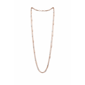 Collar de Cadena de Doble Capa Bicolor con Detalles de Barra, Elegante Joyería de Compromiso para Mujer - Product Image 4