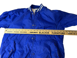 Chaqueta Varsity Azul para Hombre, Corte Regular, Forro de Felpa de Poliéster, Cuello Camisero, Estilo Casual, Ropa de Otoño - Product Image 3