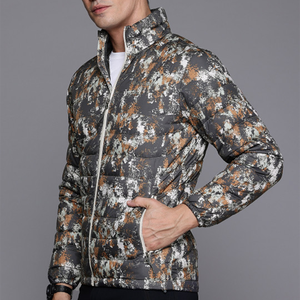 OEM Custom Men Plus Size Winter Quilted <b>Jacket</b> Waterproof Windbreaker Zipper Hoodie Embroidered Casual Snow Wear puffer hiking - Product Image 2