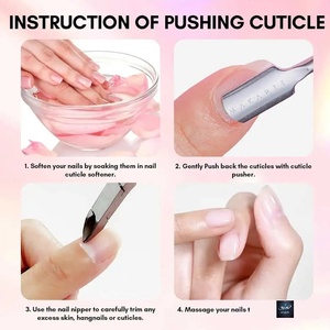 เครื่องมือดันหนังกำพร้าสแตนเลสแบบสองด้าน ด้ามจับสีชมพู ใช้ซ้ำได้ สำหรับดูแลเล็บและหนังกำพร้า ดีไซน์หัวคู่ - Product Image 6