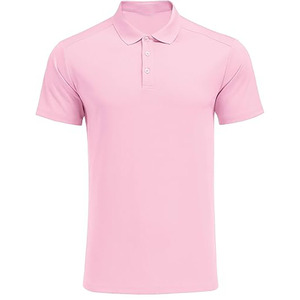 Polo rosa claro para hombre – Camiseta clásica de algodón informal de manga corta - Product Image 1