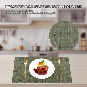 Table de repas en coton, table creuse en rotin, osier, silicone, fil de fer, napperon rond en papier style écossais noir - Product Image 2