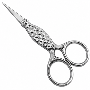 Silver Embroidery <b>Scissors</b> Stainless Steel Thread Cutting <b>Sewing</b> Craft <b>Scissors</b> Fish Handle Sharp Blade For Hair Trimming - Product Image 1