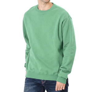 เสื้อสเวตเชิ้ตคอกลมสีเขียวล้วนสำหรับผู้ชาย ทรงปกติ ผ้าฝ้ายถัก 100% สวมใส่สบายๆ สำหรับฤดูใบไม้ร่วง - Product Image 2