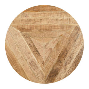 โต๊ะกาแฟทรงกลมพับได้ โครงโลหะสีดำ หน้าโต๊ะไม้มะม่วงเนื้อแข็ง ดีไซน์ทันสมัยสำหรับห้องนั่งเล่น - Product Image 3