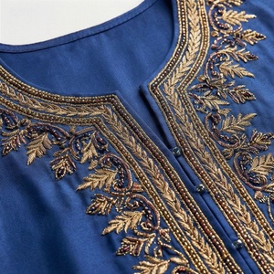 Nuevo Vestido Abaya Elegante Bordado para Mujer, Musulmán, Antiestático, de Poliéster, para Primavera, Verano, Otoño, Eid, Largo hasta el Tobillo - Product Image 4