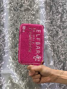 กระเป๋าคลัทช์สีชมพูประดับลูกปัดทำมือ ดีไซน์ตัวอักษร EII BAR กระเป๋าถือขนาดเล็ก ดีไซน์เก๋ กระเป๋าสตางค์แฟชั่นสำหรับงานปาร์ตี้ กระเป๋าถือผู้หญิง - Product Image 2