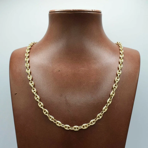 Collar de cadena Figaro chapado en oro, aleación de zinc, estilo clásico, para unisex, joyería de moda, cadena para uso diario. - Product Image 3