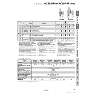การรวมกันของลม AC30A-02CE-B ชิ้นส่วนนิวเมติก SMC - Product Image 3