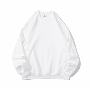 Sweat-shirt à col rond pour homme, couleur unie, tricoté, 100% coton, coupe classique, vêtements décontractés d'automne - Product Image 2